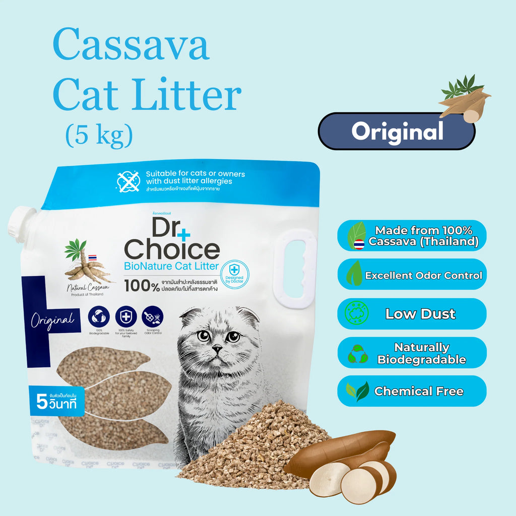 Dr. Choice Eco-friendly Cassava Cat Litter Original Unscented 5kg