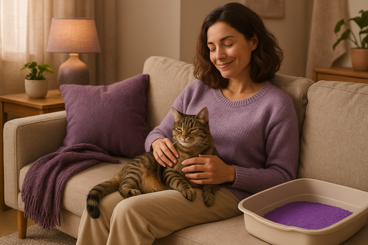 Happy cat owner lifestyle